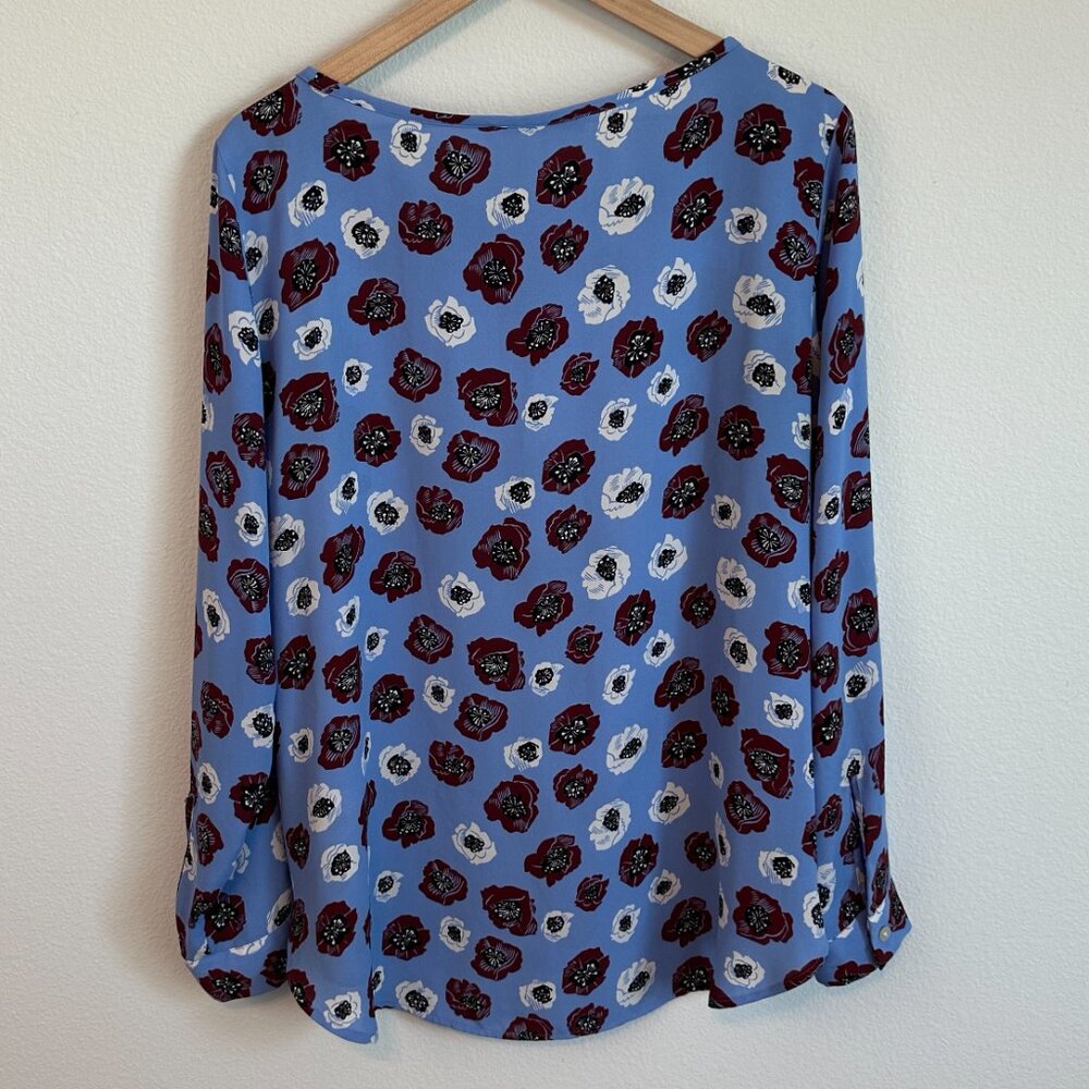 Loft Long Sleeve Floral Blouse Size L - Picture 4 of 5
